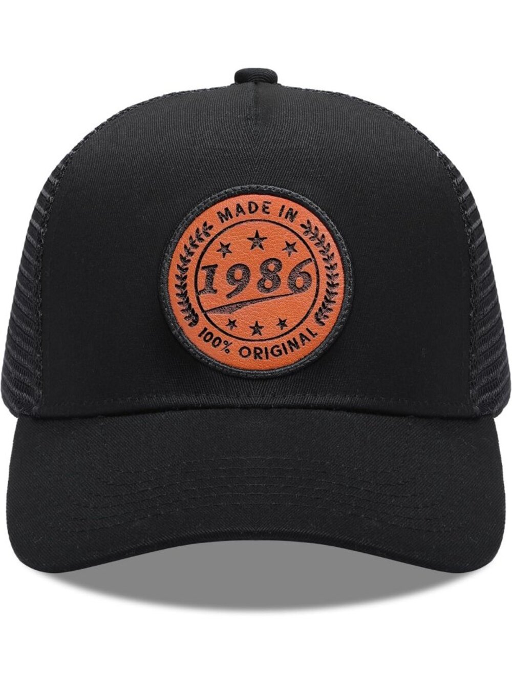 Vintage 40th Birthday Trucker Hat for Men & Women, Adjustable Leather Patch Cap